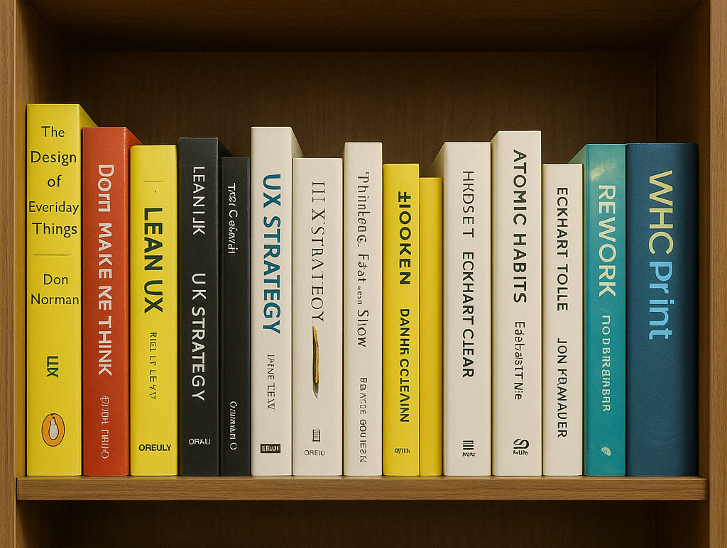 A tiny shelf of well-used books