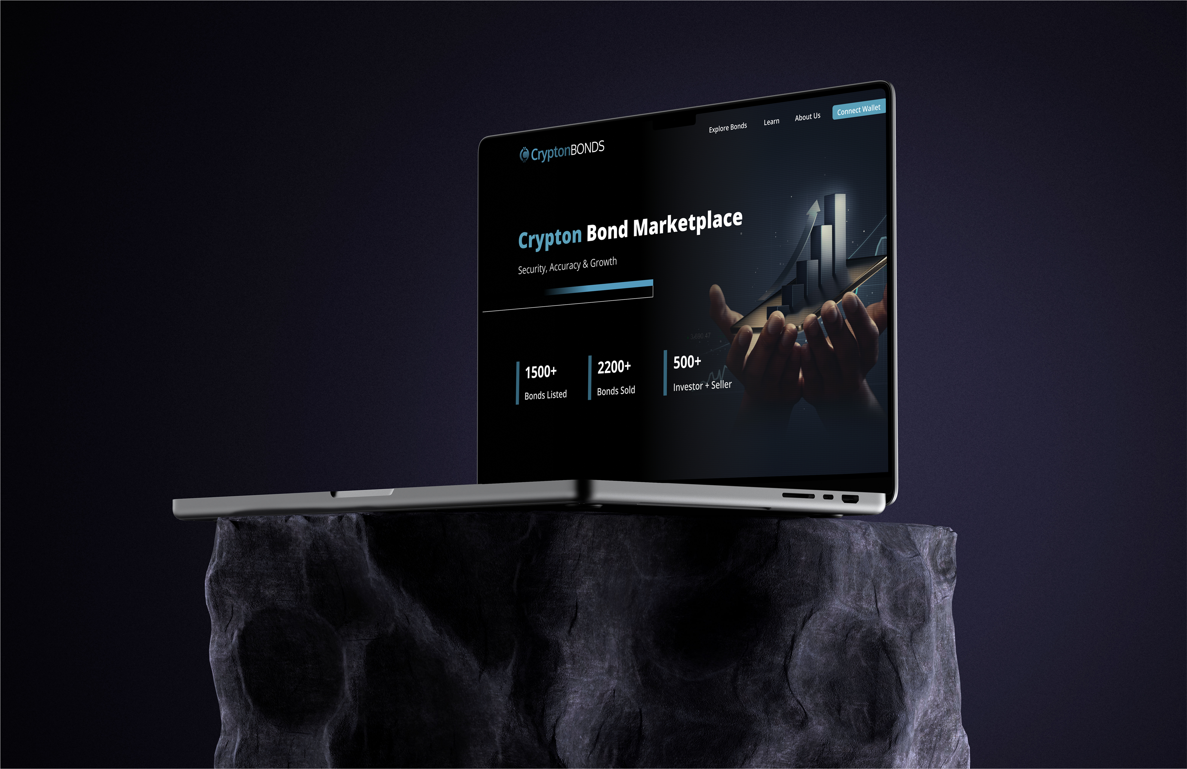 Crypto Bond Exchange laptop mockup