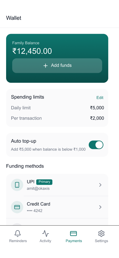 Payments & approvals